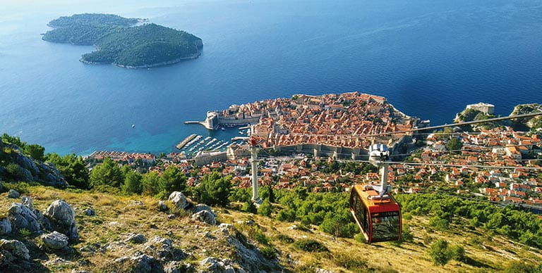 The cable car in Dubrovnik, Croatia